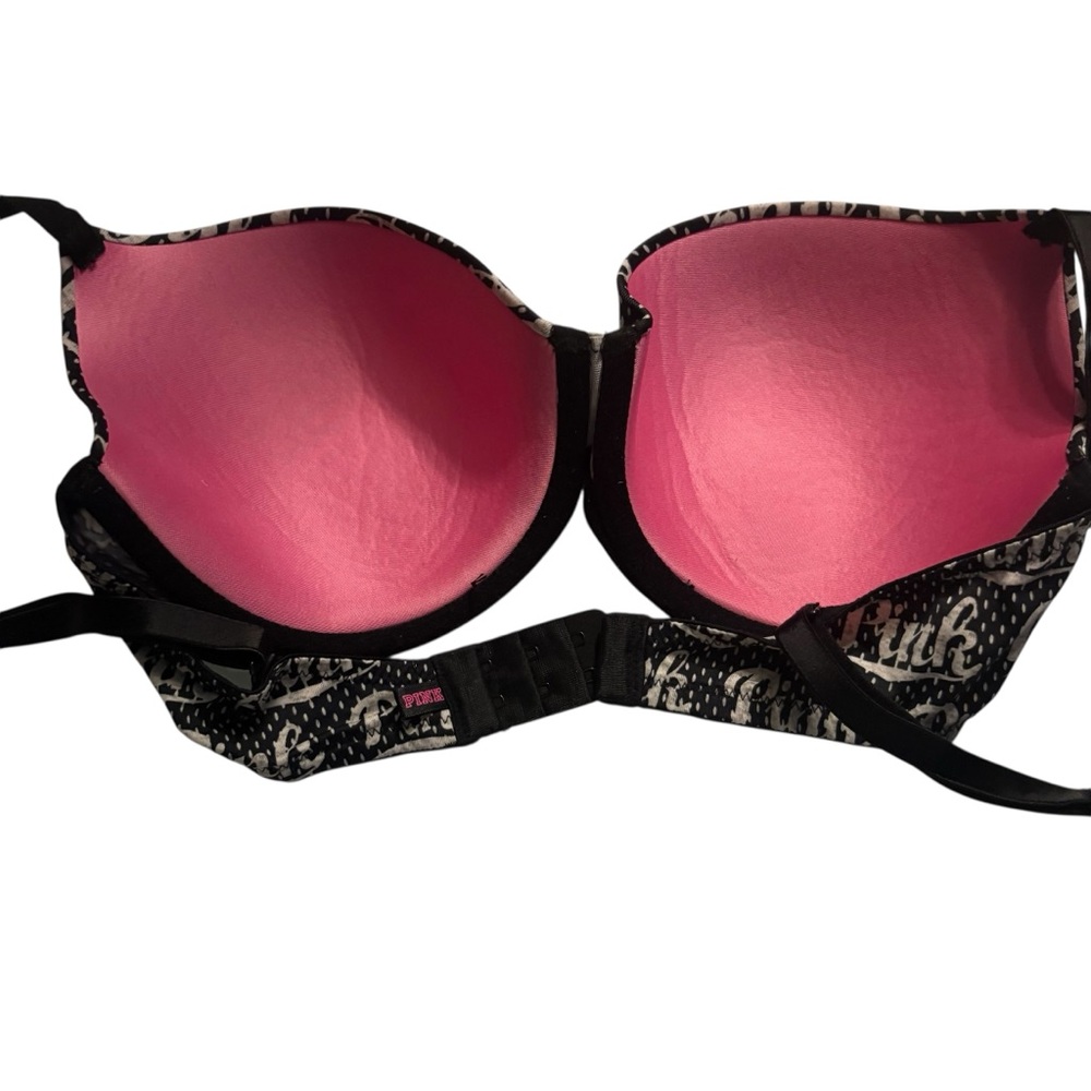 PINK Victoria's Secret Wear Everywhere Super Push-up Bra White Logo 34D - Picture 2 of 6